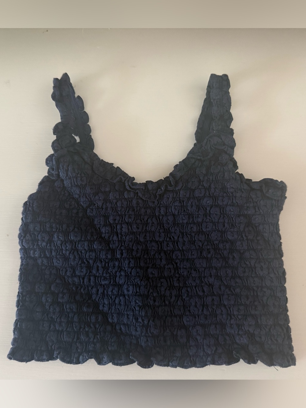 Navy KatieJ NYC stretchy top, teen size small - Picture 1 of 3